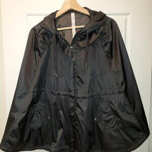 LULULEMON Women Black Hooded Cape Zip Button Size M/L